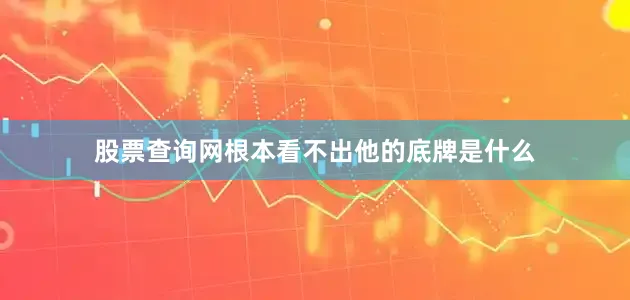 股票查询网根本看不出他的底牌是什么